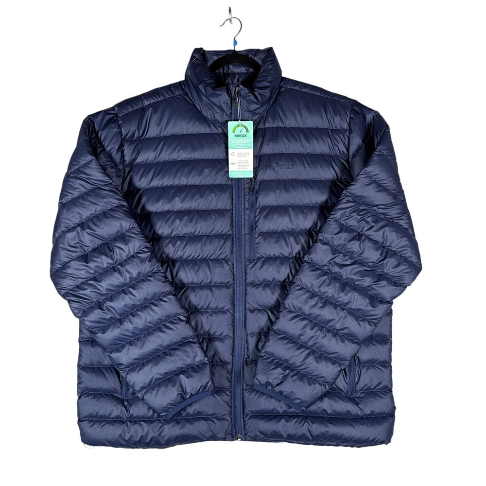 Marmot Highlander Down Puffer Jacket Mens 2XL Blue Arctic Navy 700 Fill